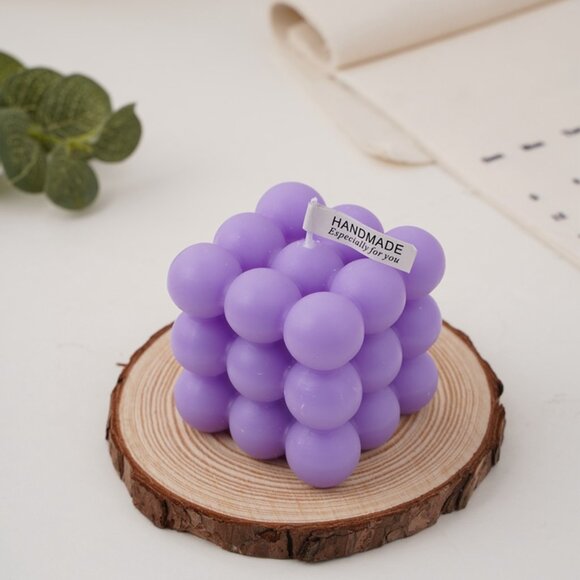 ✨ Aesthetic Bubble Cube Candle 🕯️ Soy Wax Scented Home Decor Gift - Picture 11 of 14